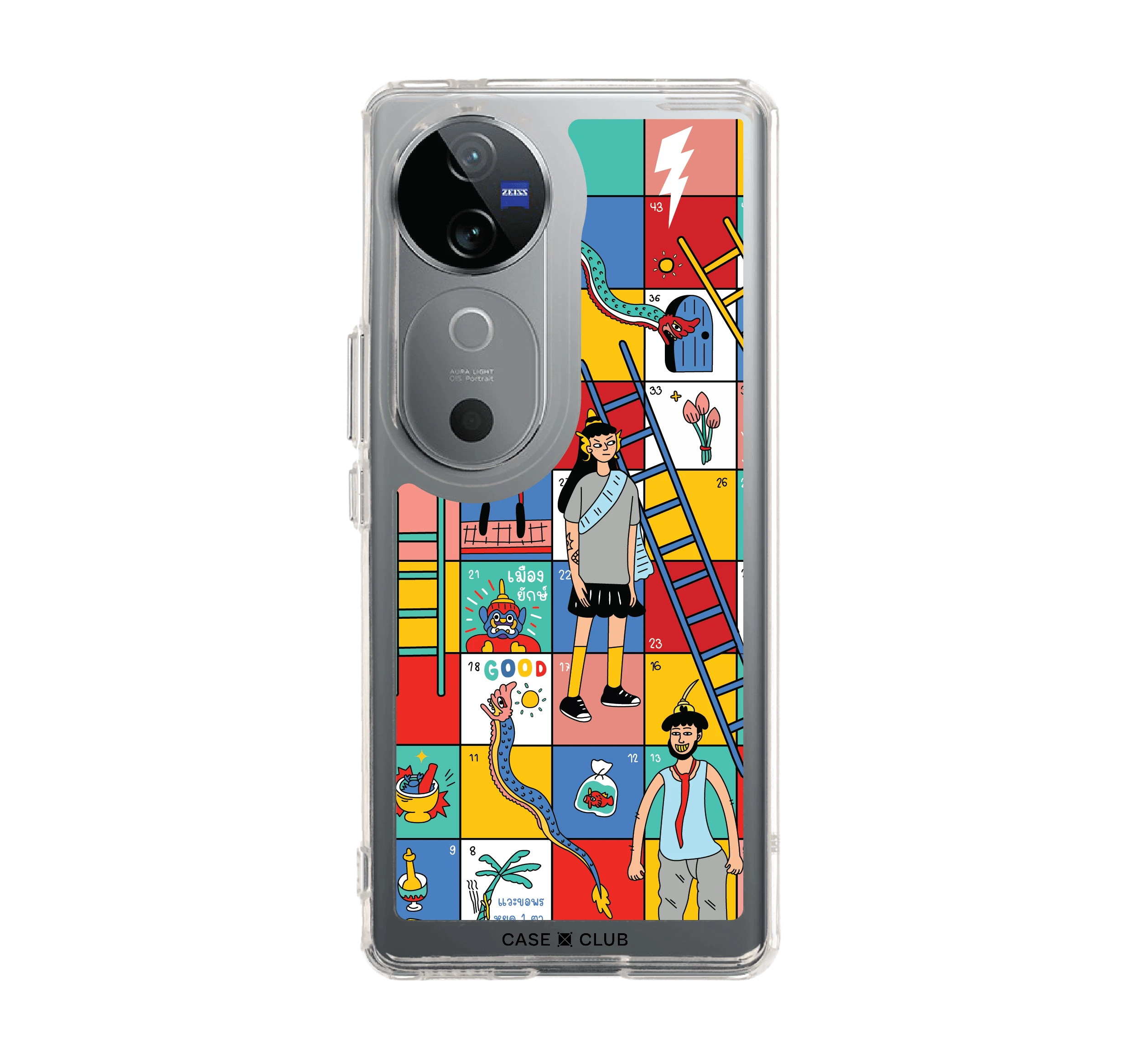vivo v40 5g clear case thai snake & ladder